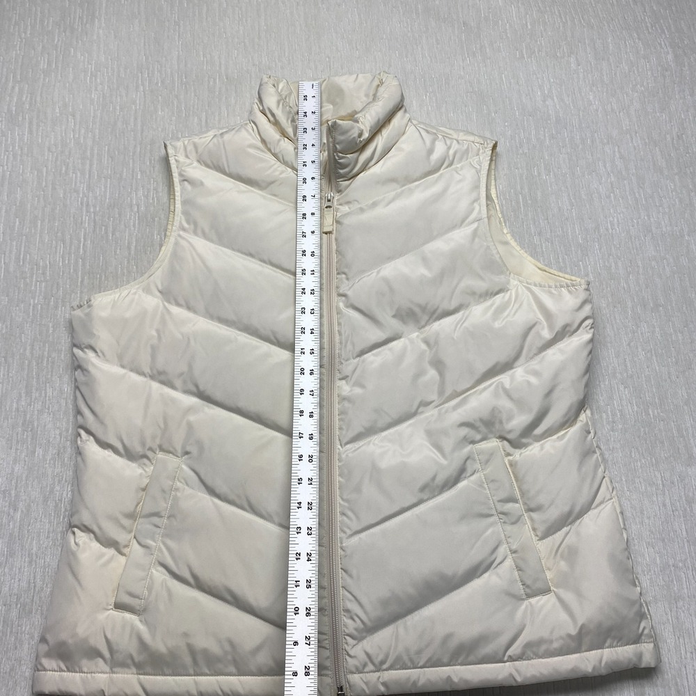 Lands' End Down Filled Puffer Vest Womens XL Cream Softshell Full Zip Outdoor - Picture 5 of 12